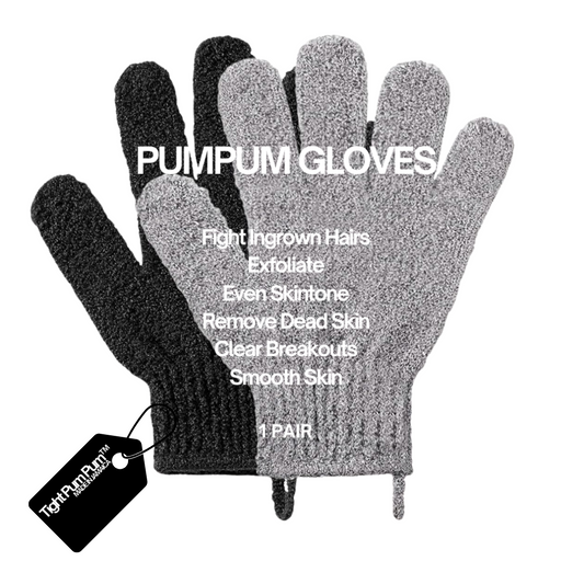 Bright Pum Pum Gloves Exfoliation, Browning, Bright, Tumeric Kojic Acid Lighten Dark 1 Pair